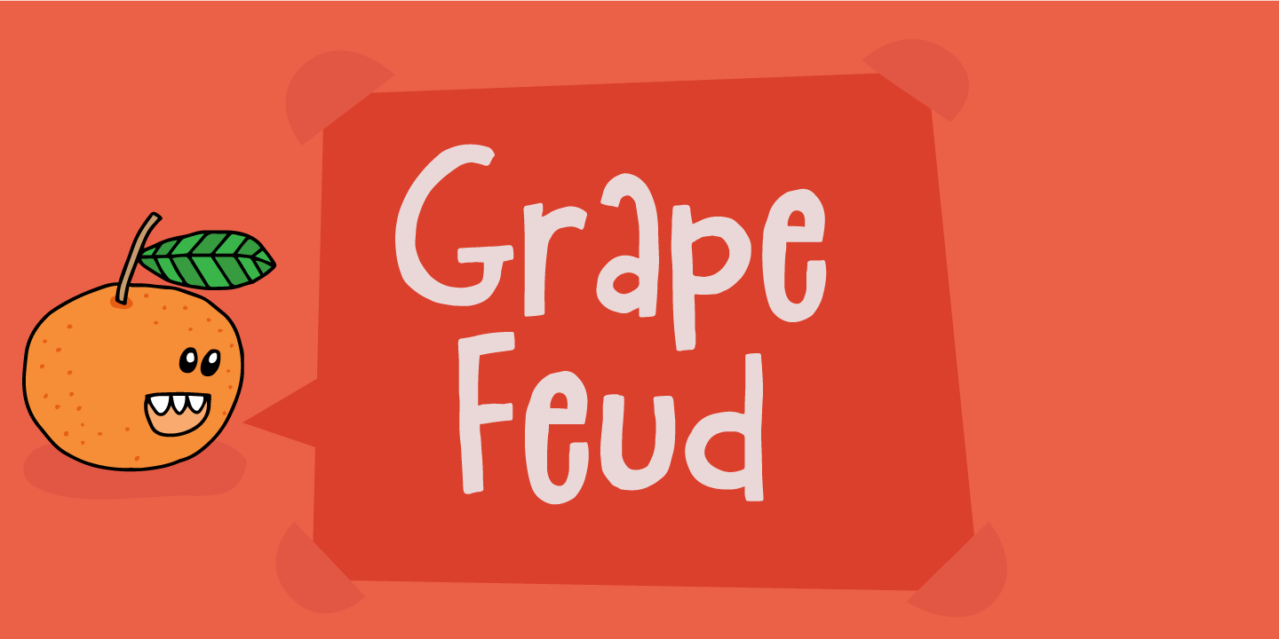 Beispiel einer Grape Feud Regular-Schriftart